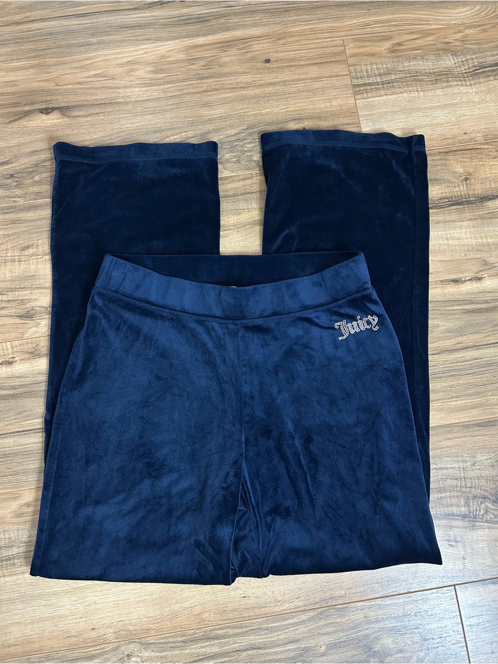 Juicy Couture Navy Velour Pants with Pink Logo Tag